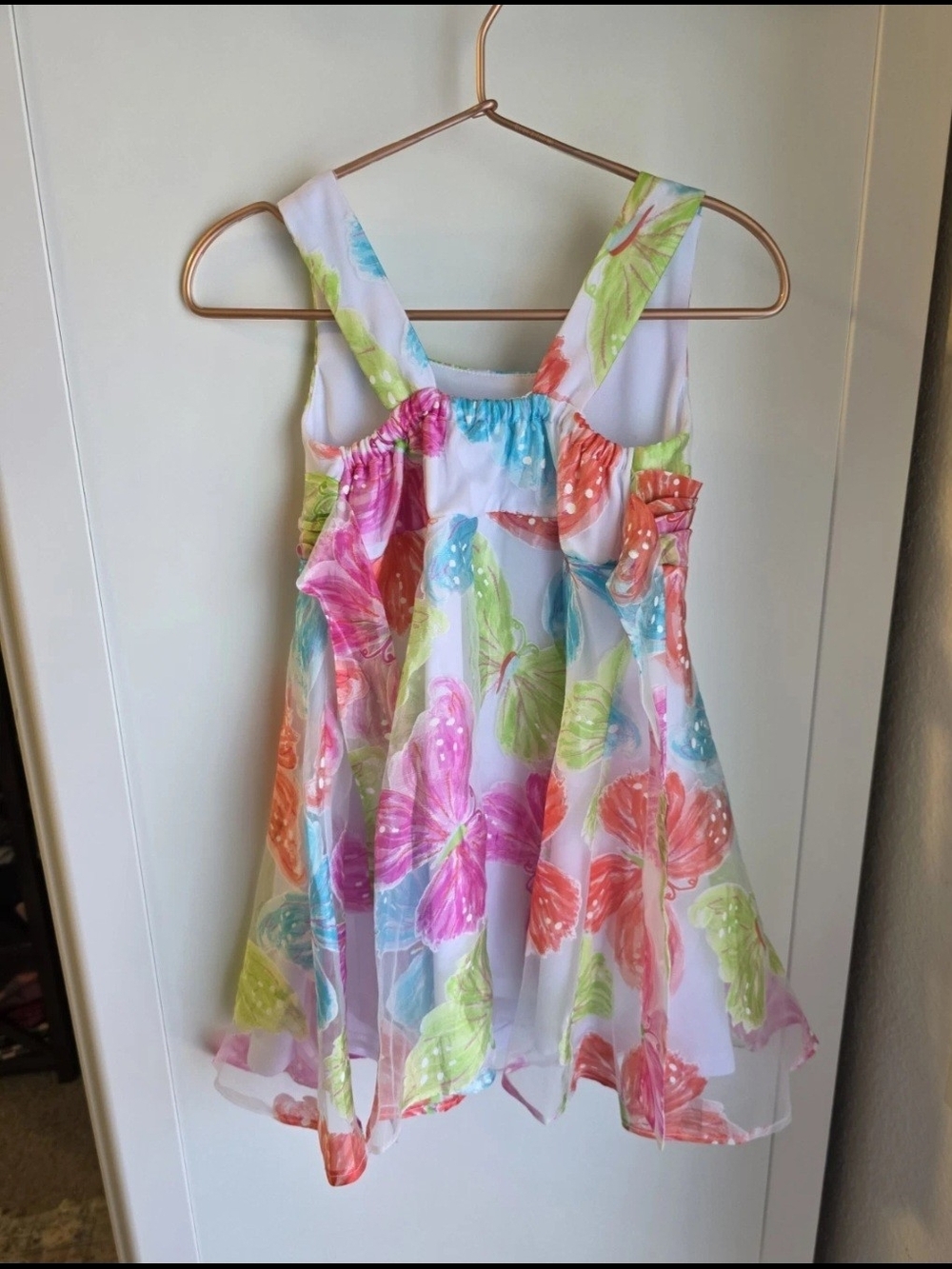 iris & ivy White Multicolor Butterfly Dress